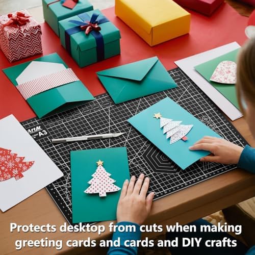 ArtAt Self Healing Cutting Mat: 12″x 18″ Black-Gray Eco-Craft Cutting Mat - 5-Layer Durable Anti-Blade-Wear Material for All Your Crafting Needs