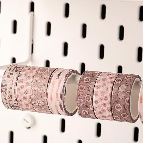 DIVERSEBEE Pastel Washi Tape Set, 5 Rolls Decorative Scrapbook Tape, Cute Craft Tape, Scrapbooking Bullet Journal Supplies, Bible Journaling, Planner Accessories, Gift Wrap Tape (Nature)