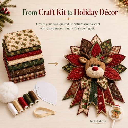 Giltpeak Quilted Door Hanger Kit, Christmas Door Hanging DIY Sewing Kit，A