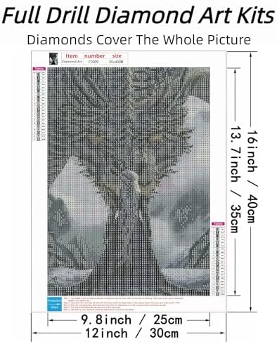 Dragon Diamond Art Kits for Adults Beginners, 5D DIY Diamond Painting Kits, Full Round Drill Diamonds Dots Gem Art Crystal, Home Wall Decor 12X16 Inch