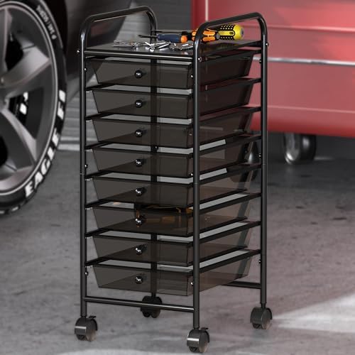 Simple Houseware 8 Drawers Rolling Utility Cart Art Craft Storage, Black