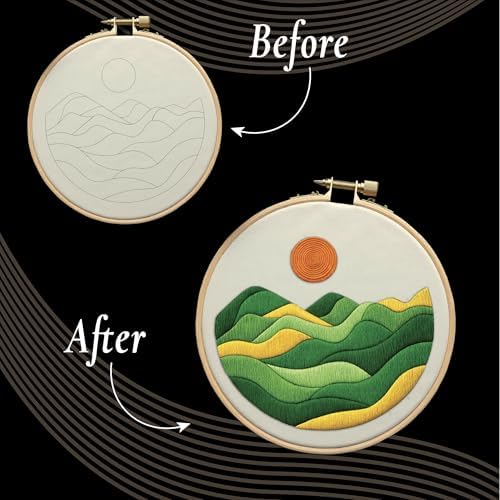 Unwynd Embroidery Kit Landscape for Adults and Beginners,Cross Stitch Craft