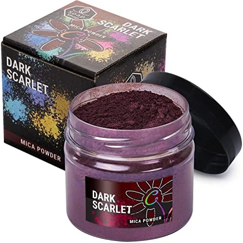 Dark Scarlet Mica Powder for Resin Coloring 2 oz - Pigment Powder for Nails