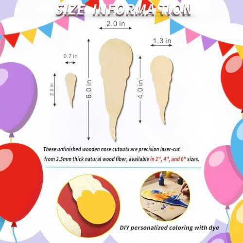 Snowman Nose Shape– Laser Cut Unfinished Wood Cutout Shapes for DIY Christmas Crafts, Painting, Ornament Making, Winter Holiday Home and Classroom Decorations (Snowman Nose Carrot Shape)