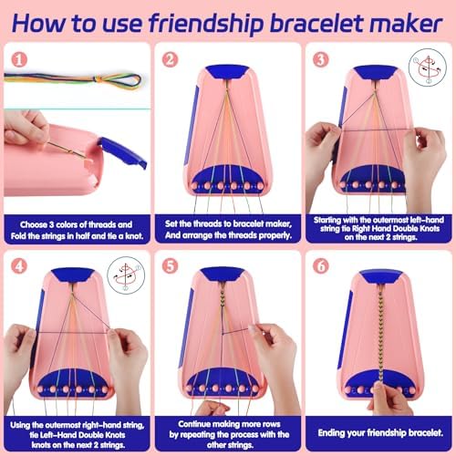 Maynacs Friendship Bracelet Making Kit for Girls 8-12, 28 Pre-Cut Threads