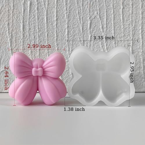 3D Bowknot Candle Molds for Candle Making Kit, Cute Bow Silicone Mold for DIY Aromatherapy Candles Bow Decor Soap Mold Kawaii Bows Silicone Molds for Resin Accessories Scented Candles Home Decorations