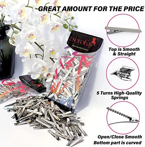 TseroFay Metal Plain Small Alligator Clips for Bows Crafts DIY Silver Bulk