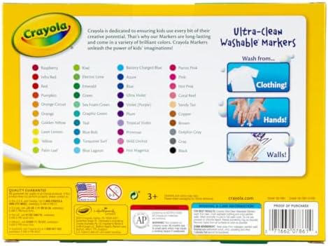 Crayola Ultra Clean Fine Line Washable Markers (40ct), School Supplies, Classroom Teacher Must Haves, Homeschool Essentials, Gifts for Kids, Ages 3, 4, 5 (Pack of 10)