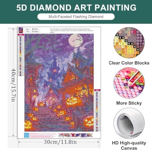 Halloween Diamond Art Kits for Adults, Diamond Painting Kits for Beginners