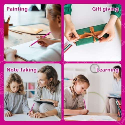 120 Pack Bulk Pink Colored Pencils for Kids, Pre-sharpened Art Pencils Back to School Supplies Set, Drawing Sketching Pencils for Students, Teachers, Classroom