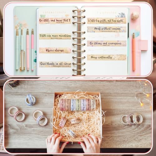 24 Rolls Christian Washi Tape Gifts for Bible Journaling, Retro