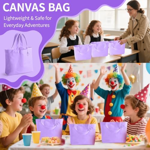 1 | 12 | 24 Pack Small Canvas Tote Bags, Mini Tote Bags Bulk for Women, DIY Blank Reusable Cute Sublimation Tote Bag