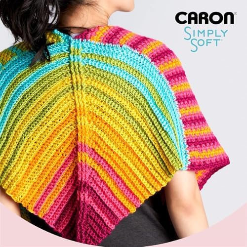 Caron Simply Soft Solids Yarn, Gauge 4 Medium, 100% Acrylic Neon Orange - Machine Wash & Dry