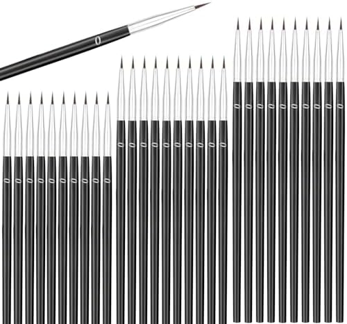 Anezus 30 Pcs Tiny Detail Paint Brushes #0 Fine Paint Brushes Set Liner Brush for Miniature 40k Model Crafts Watercolor Acrylics Oil
