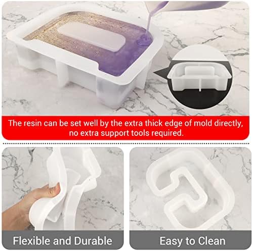 Gartful 7 Inch Large Letter Molds for Resin, 3D C Capital Alphabet Epoxy Resin Mold, A to Z Thick Resin Letter Molds for Making Letters, Word Sign Art, DIY Crafts, Making Cake, Party Home Decor