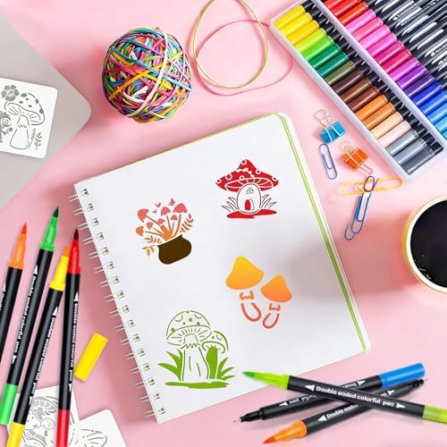 72 Colors Dual Markers Brush Pens, Art Markers Colored Pens for Adult Coloring Books, Brush and Fine Point Dual Tip Artist Colored Marker Set