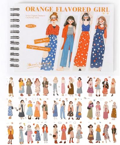 200PCS Anime Girl Stickers for Scrapbook,Cute Anime Gril Shaped Stickers Scrapbooking Supplies for Bullet Journaling,50 Pages
