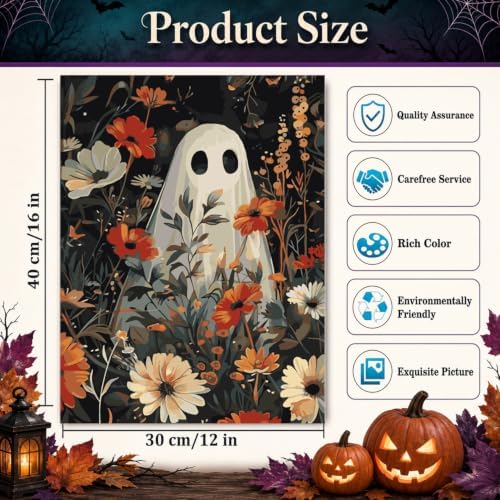 Halloween Paint by Numbers Kit for Adults,Ghost Paint by Number 12x16 inch