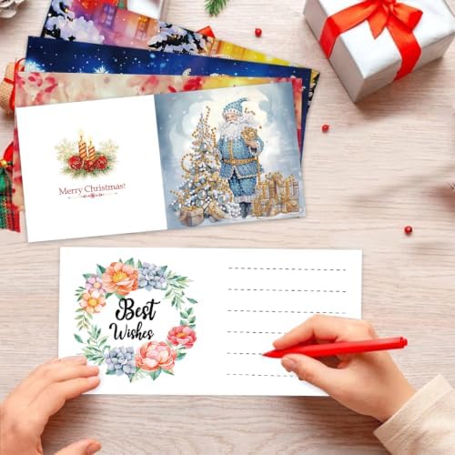 DDGYP 6 Pack Christmas Diamond Art Cards for Adults with Envelopes