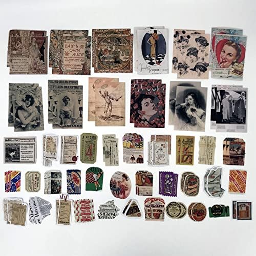 Esweny 200PCS Vintage Scrapbooking Supplies Kit for Journaling,Junk Journal Planners Aesthetic Cottagecore Room Decor Wall Art Collage Album (Retro Memory)