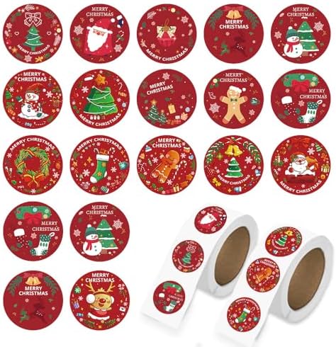 500Pcs Christmas Stickers Round Holiday Envelope Seals