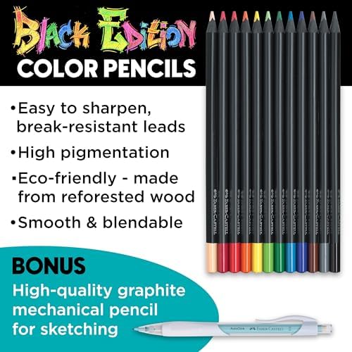 Faber-Castell Anime Drawing Kit: Japanese Adventures Edition | Step-by-Step Instruction Book with 20 Practice Pages, Color Pencil Set & Drawing Supplies for Kids, Summer Craft Supplies (1 Book)