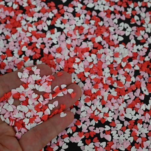 LIKETURE Fake Sprinkles 110G Non-edible Polymer Clay Sprinkles Fake Candy Sprinkles Slime Sprinkles Faux Sprinkles for Resin Slime Add Ins Plastic Sprinkle Nail Art Shaker Card Filler (Pink)