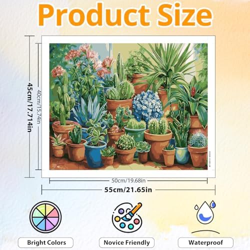 CRZMODE Plant Paint by Numbers Kit for Adults,Plant Paint by Numbers for Adults, Acrylic Painting Crafts for Home Decor Gift (16x20inch)