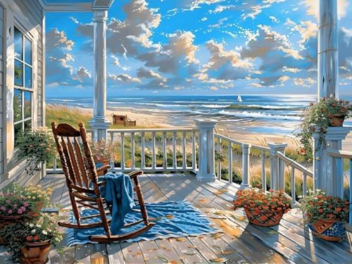 Diamond Art Kits for Adults,Beach Landscape Diamond Painting Kits 12x16in