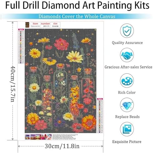 GOUOYANA Diamond Art Kits for Adults Vintage Flowers Diamond Painting Kits