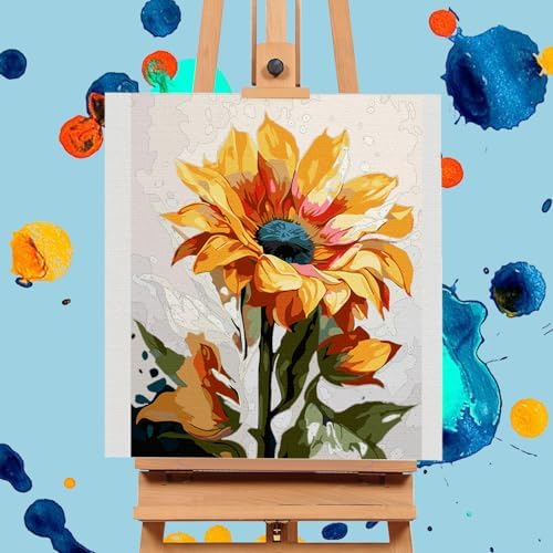 Paint by Numbers Kit for Adults, Sunflower DIY Acrylic Canvas Painting Set
