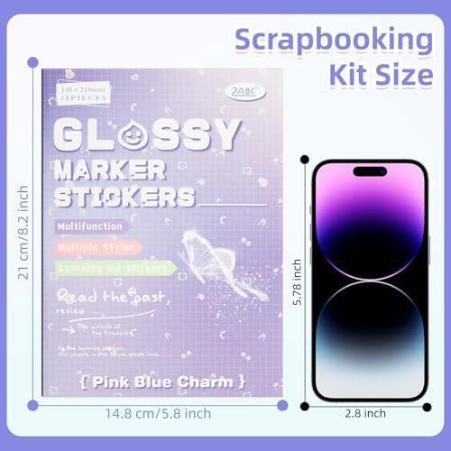 Charm Label Sticker Scrapbooking Supplies for Junk Journal, 20 Sheets Stickers - Ephemera Stickers Book(TZ-012-001)