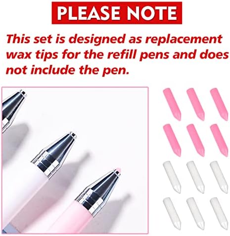 ZYNERY 12 PCS Diamond Painting Wax, Diamond Art Wax Refills Pen Replacement Glue Clay Accessories, Replacement Tips for Art Pens Refillable DIY Craft Dotz Accessories
