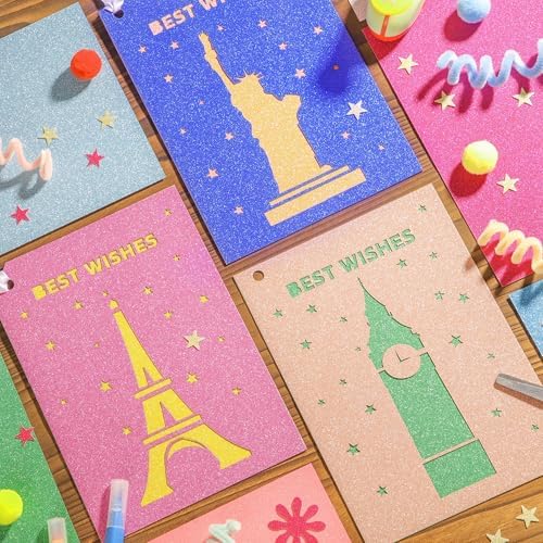 50 Sheets A5 Size Glitter Cardstock 25 Mixed Colors 92lb for Decoration