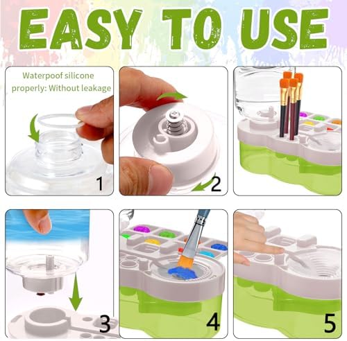 Upgraded Paint Brush Cleaner Tool,Brush Rinser Cup Painting Running Water Circulation Art Supplies for Acrylic,Watercolor and Water Based Creative Gift for Adult Artist Beginner and Painter