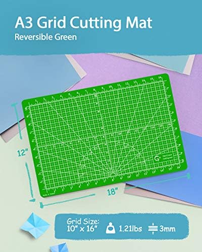G+ A3 12x18" Self-Healing Cutting Mat for Crafts Double-Sided, Non Slip, Durable - 5-Ply Cutting Board for Sewing and Scrap Booking Perfect for Art&Craft Projects (Made in Taiwan)