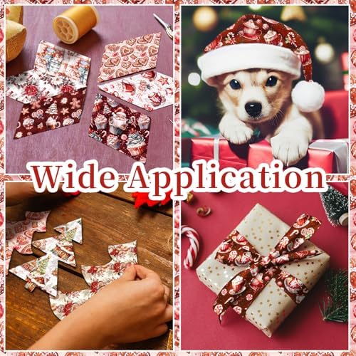 HunnmingRe 20 Pcs 10''x10'' Gingerbread Christmas Quilting Fabric Squares