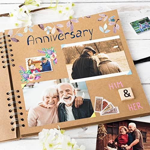10 x 10 Inches Scrapbook Album For 4 x 6, 8 x 10 Pictures, 70 Pages, Brown | Hardcover with Thick 200 GSM Kraft Paper, Ideal for Your Scrapbooking Albums, Art & Craft Projects (Brown, 10 x 10 Inch)