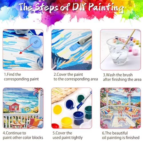 ZTOTZ Paint by Numbers with Landscape Flower Paint by Numbers Kit for Adults Beginner