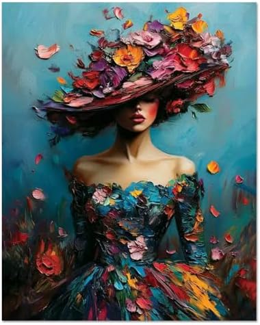 WULINHUAFA Women Paint by Numbers Adults Beginner 16x20 Inch | Women Adult Paint by Number Kits, DIY Acrylic Oil Easy Painting by Numbers for Gifts Home Wall Decor Without Frame