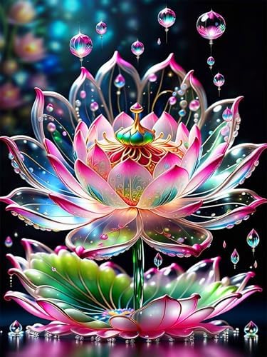 Axquilon Lotus Diamond Art Kits for Adults 12x16inch