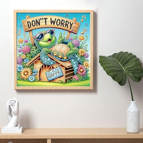 AiYuanzsh Diamond Art Painting Kits for Adults, 5D Special Shape Diamond Art Kits for Beginners, Crystal Rhinestones Diamond Art Painting for Home Wall Decoration Gift 12×12 inch, Sea Turtle