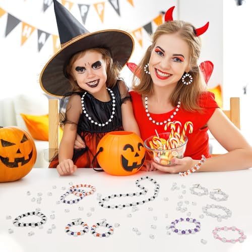 300 Pcs Halloween Ghost Polymer Clay Beads for Jewelry Making