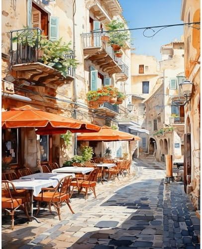 PRASIO Paint by Numbers Kit for Adults Beginner, Landscape Adult Paint by Number Kits on Canvas, DIY Acrylic Watercolor Oil Paint by Number for Adults for Home Decor Gift 16x20 Inch