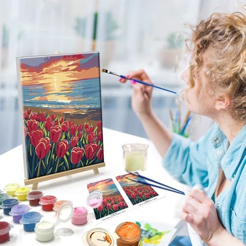 ATDMS Paint by Numbers Kit for Adults with Frame, 8 x 12 Inch