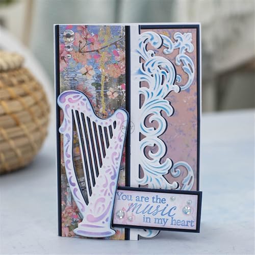 Play The Harp Metal Cutting Dies for Card Making