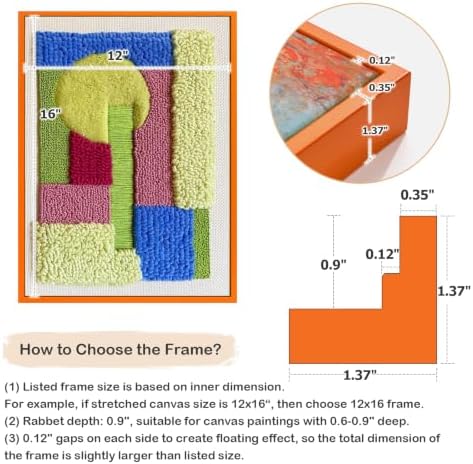 Canvas Floater Frame for 11x14 Art Print Oil Paintings 2 Pack,Orange