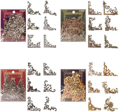 Vintage Corner Stickers for Scrapbooking, Fits Journals & Planners