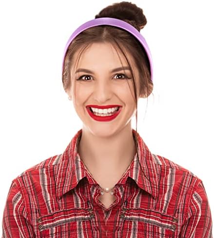 Duufin 30 Pieces Satin Headbands for Girls Women 1 Inch Headband Crafts DIY