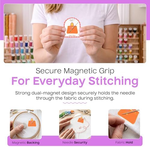 Aspen Lane Magnetic Needle Minder Needlepoint Accessory (Orange Bag)